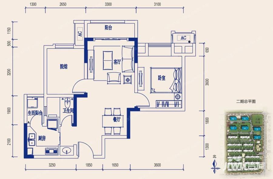 协信城立方普通住宅70㎡户型图