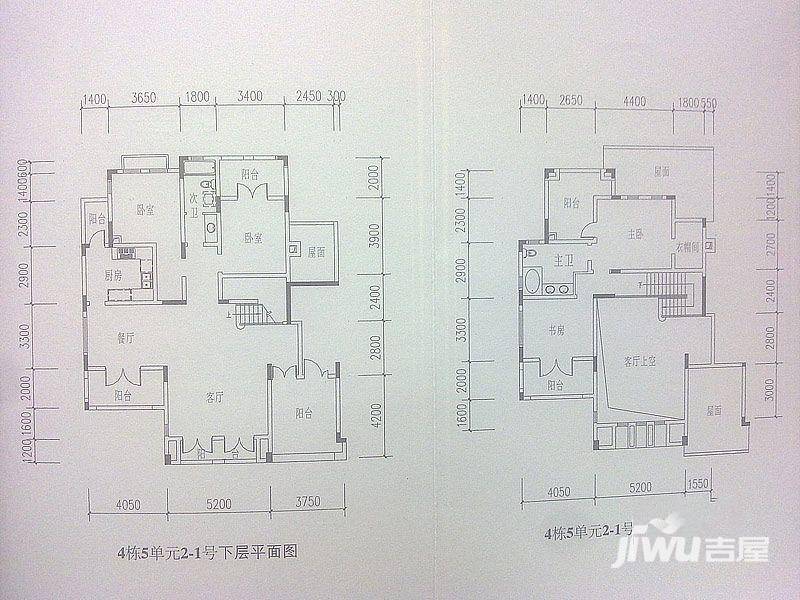 嘉凯城北麓官邸4室2厅2卫199.9㎡户型图