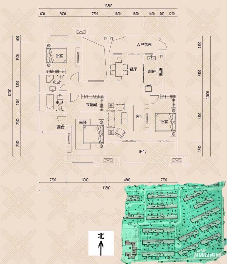 协信城立方4室2厅2卫152㎡户型图