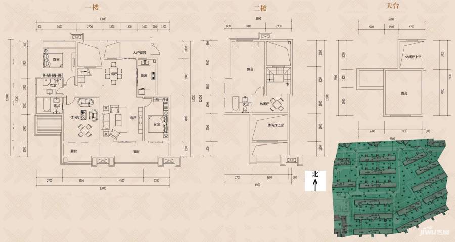 协信城立方2室2厅3卫222㎡户型图