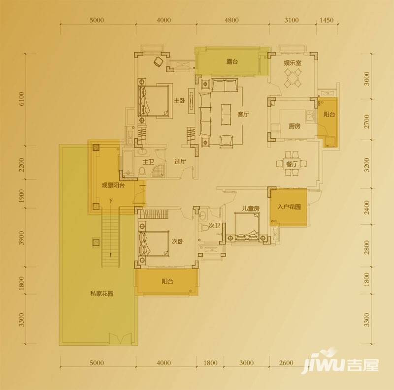 俊峰香格里拉4室2厅2卫149.2㎡户型图