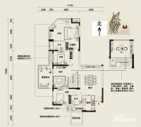 聚丰江山天下3室2厅2卫151.3㎡户型图