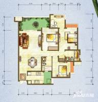 江与城3室2厅2卫105㎡户型图