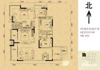 名流公馆4室2厅2卫155.4㎡户型图