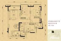 名流公馆3室2厅2卫121.1㎡户型图