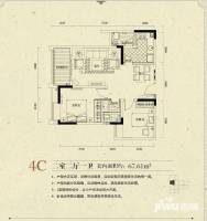 名流公馆3室2厅1卫67.6㎡户型图