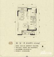 名流公馆2室2厅1卫63.7㎡户型图