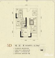 名流公馆1室2厅1卫41.9㎡户型图