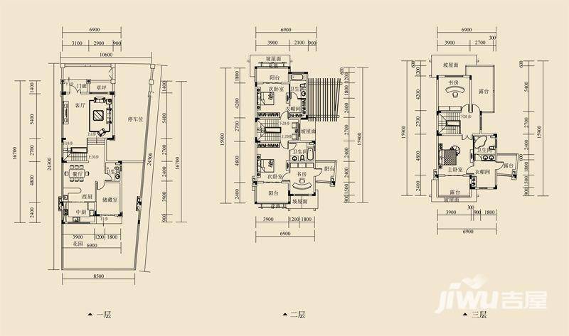 融科橡树澜湾4室2厅3卫306.5㎡户型图