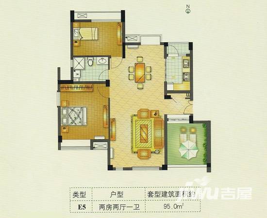 科苑华庭普通住宅95㎡户型图