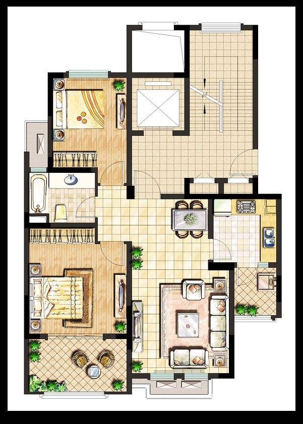 南京滨江雅园苏宁威尼斯水城户型图 2e户型 89㎡户型图