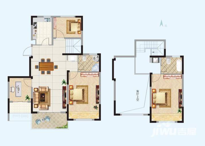 杏林北苑4室2厅2卫139㎡户型图