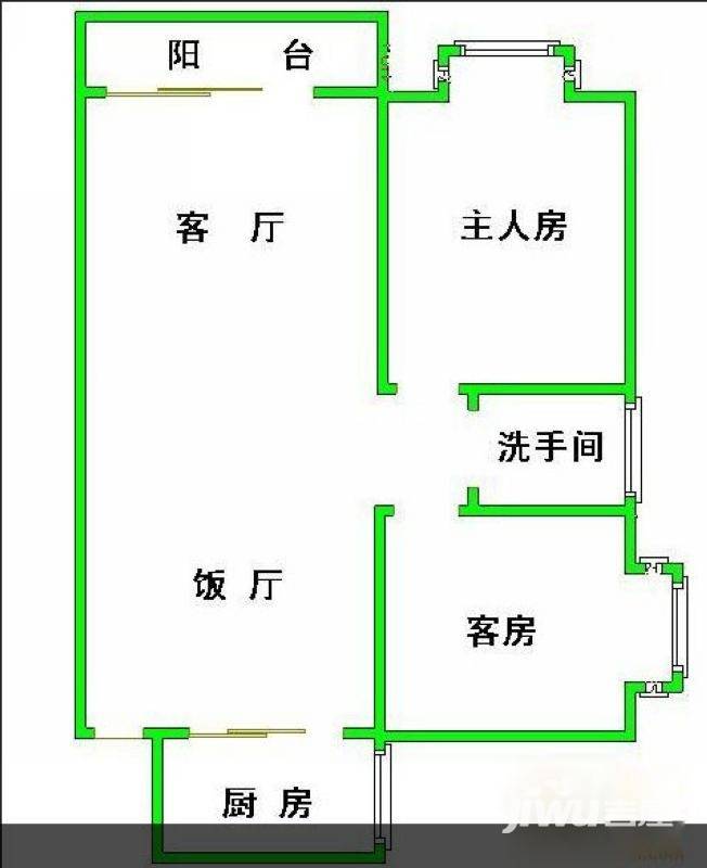 丹桂园2室2厅1卫69㎡户型图