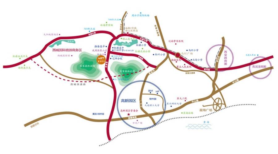 阳光林苑位置交通图