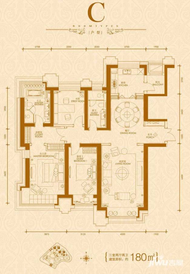 未名山普通住宅180㎡户型图