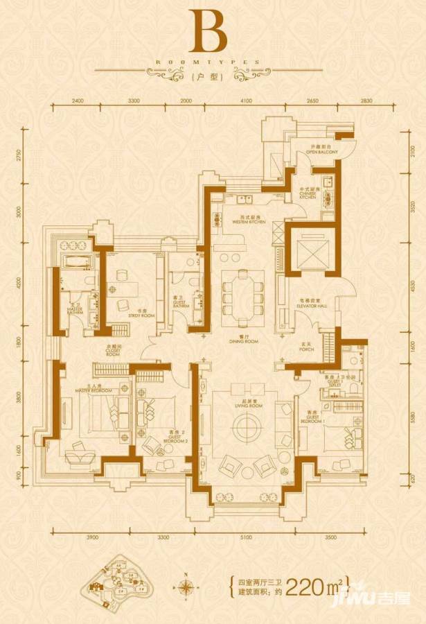 未名山普通住宅220㎡户型图