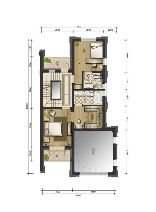 君海普通住宅256㎡户型图