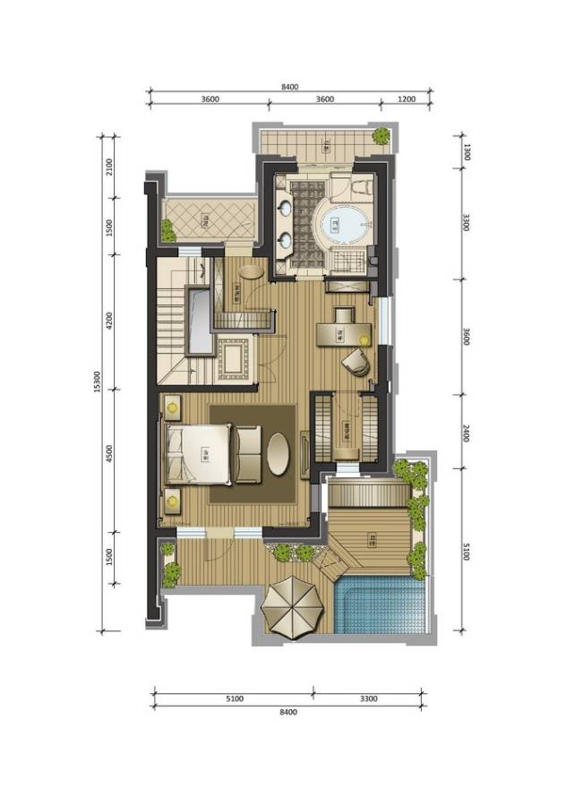 君海普通住宅256㎡户型图