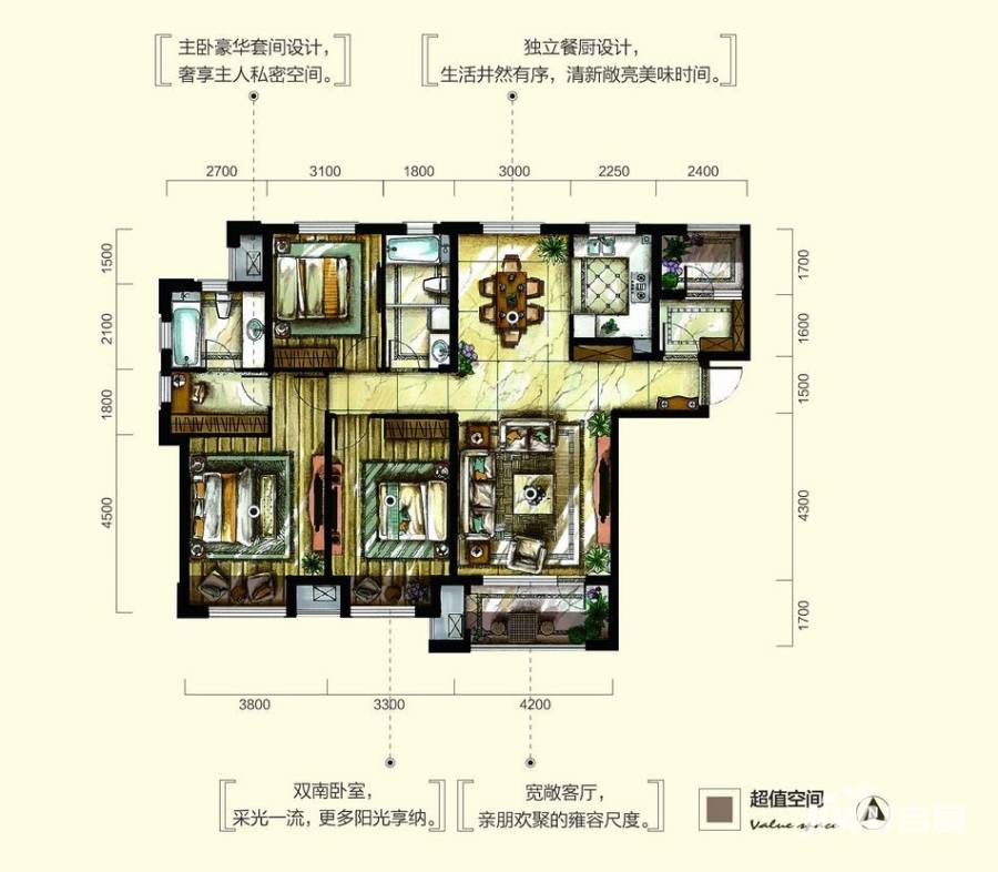 大华锦绣华城
                                                            4房2厅2卫
