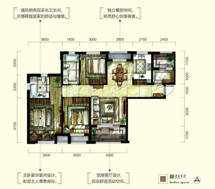 大华锦绣华城4室2厅2卫131㎡户型图