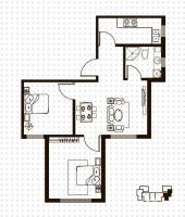 天鸿展视界2室2厅1卫户型图