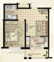 金地华府1室1厅1卫57.3㎡户型图