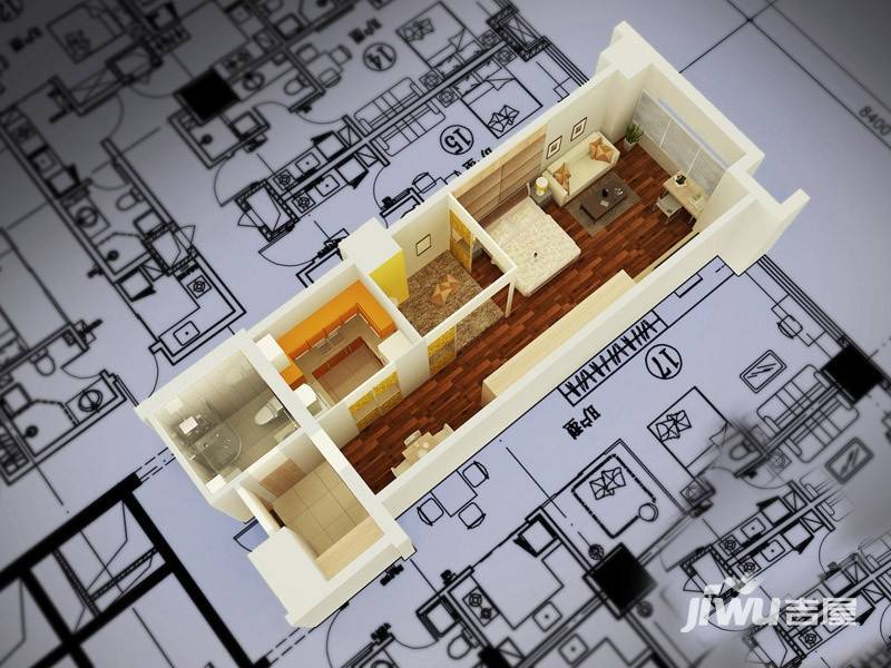 金色年华公馆2室2厅1卫户型图