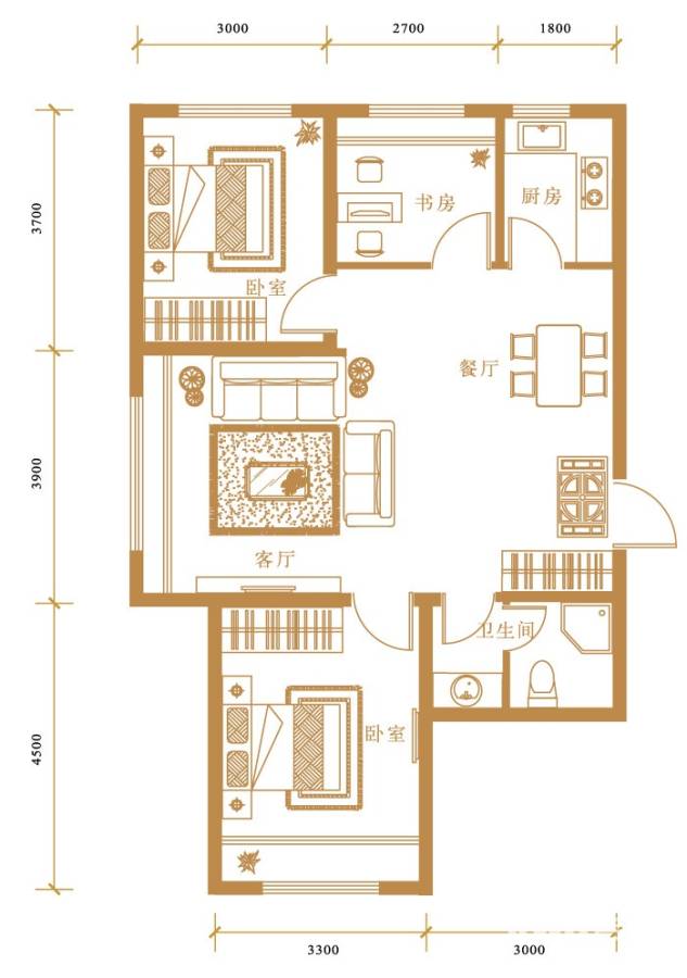 枣园万象普通住宅86㎡户型图