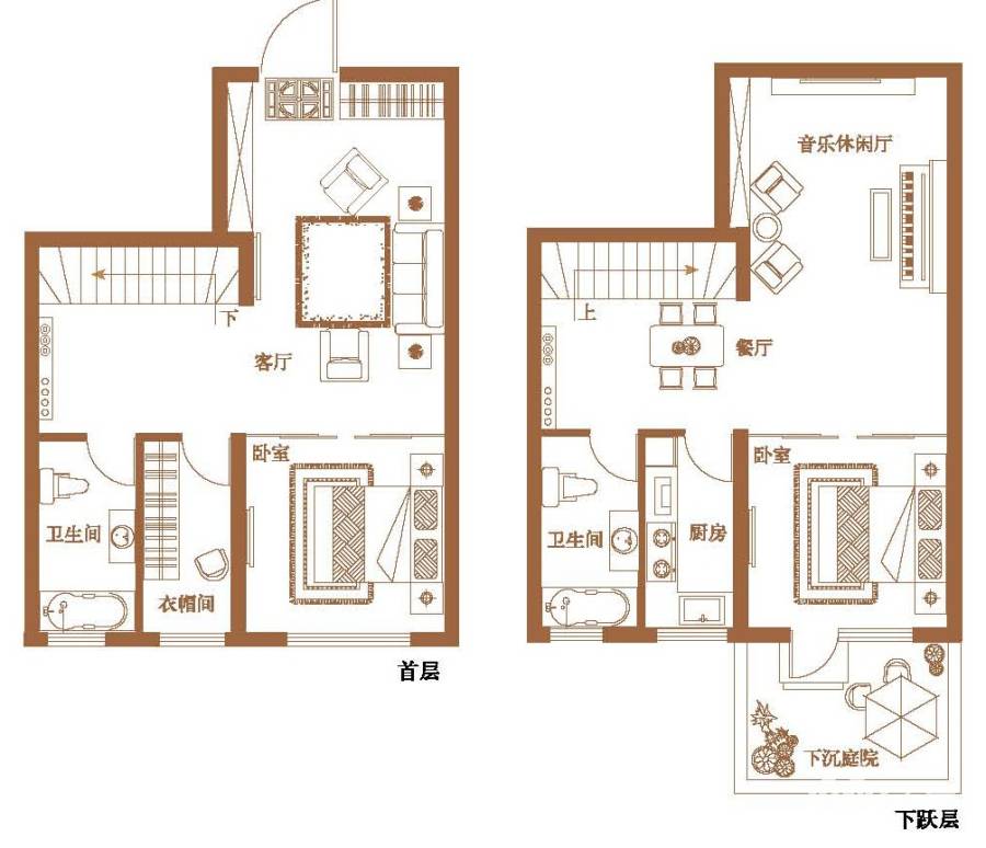 枣园万象普通住宅57㎡户型图