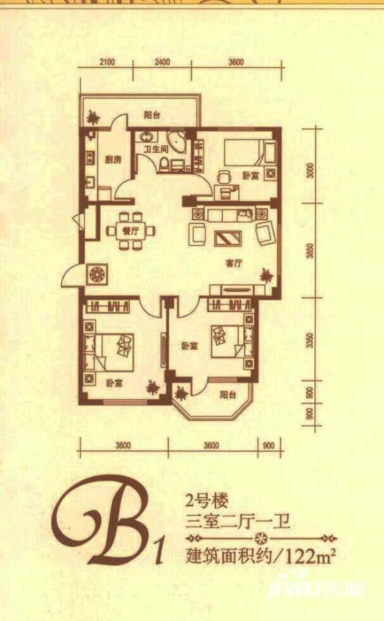 中信润泽园普通住宅122㎡户型图