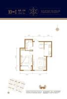 益凯蓝岸1室1厅1卫57㎡户型图