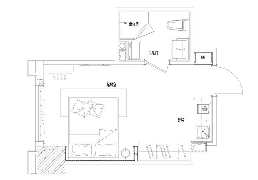 宝隆国际普通住宅36.7㎡户型图