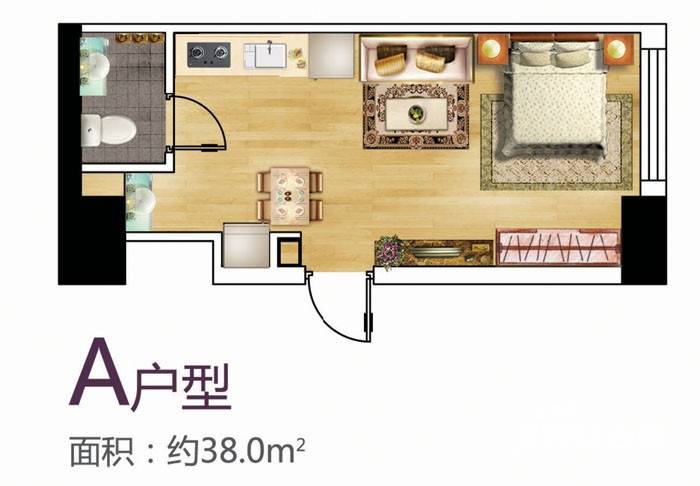 万向城普通住宅38㎡户型图