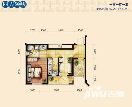 香海上峰普通住宅47.6㎡户型图