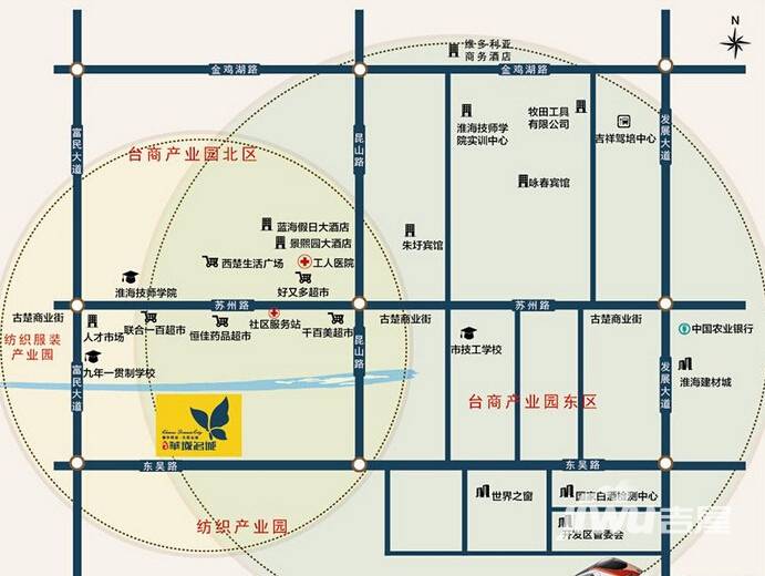 双虎华域名城位置交通图