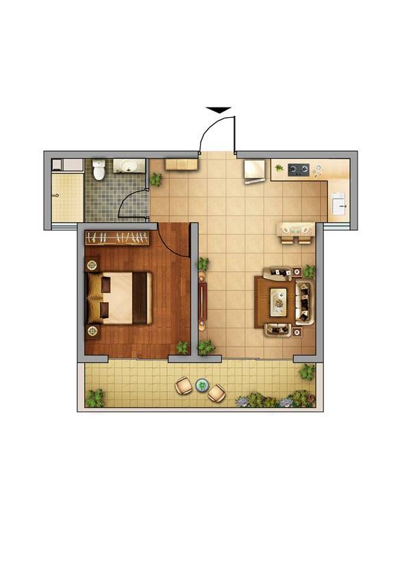 金隅大成西溪里普通住宅56㎡户型图