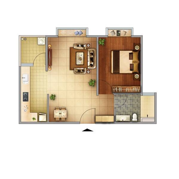 金隅大成西溪里普通住宅59㎡户型图