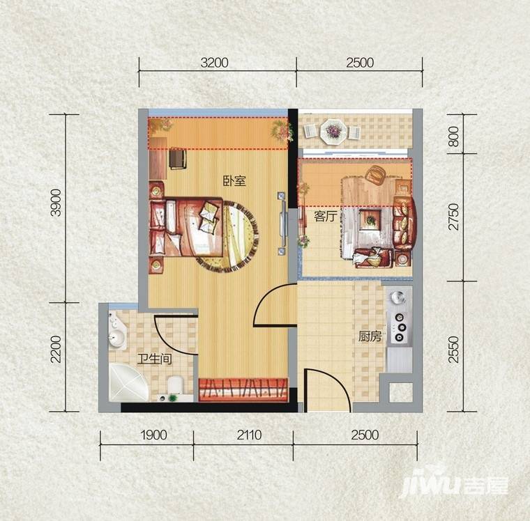 碧桂园·小城之春普通住宅37㎡户型图