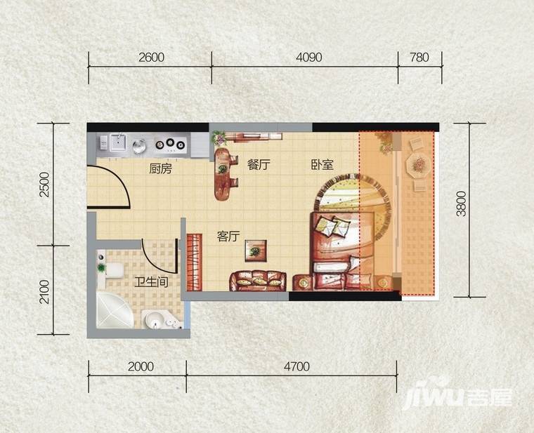 碧桂园·小城之春普通住宅31㎡户型图