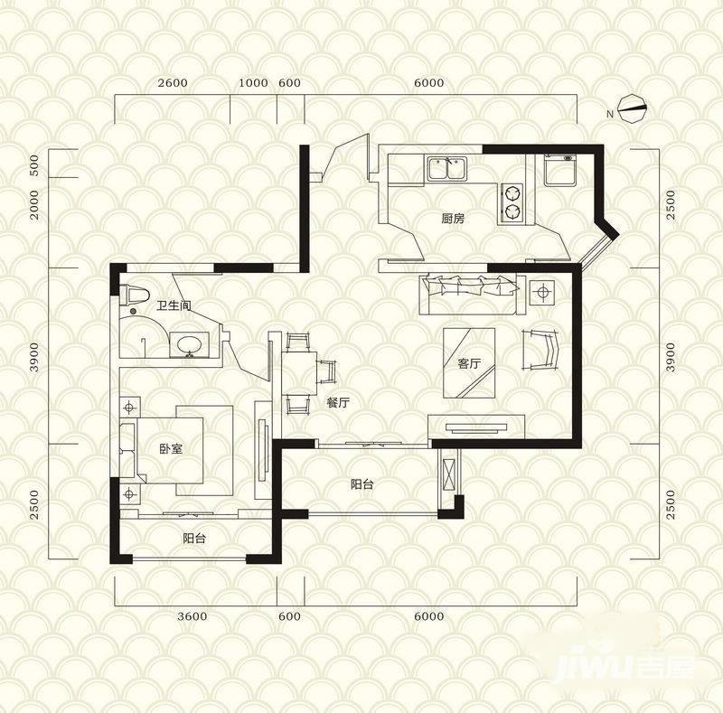 美兰高尔夫温泉别墅普通住宅72.9㎡户型图