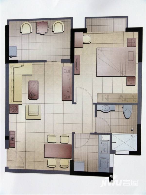 御景鸿世纪雅居普通住宅62㎡户型图