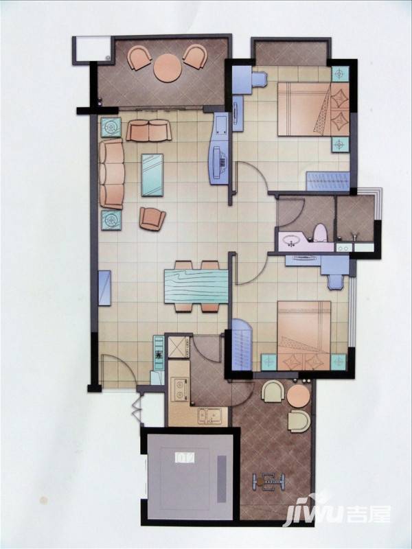 御景鸿世纪雅居普通住宅90㎡户型图