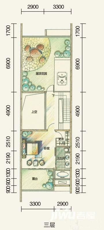 鲁能海蓝椰风5室3厅4卫户型图