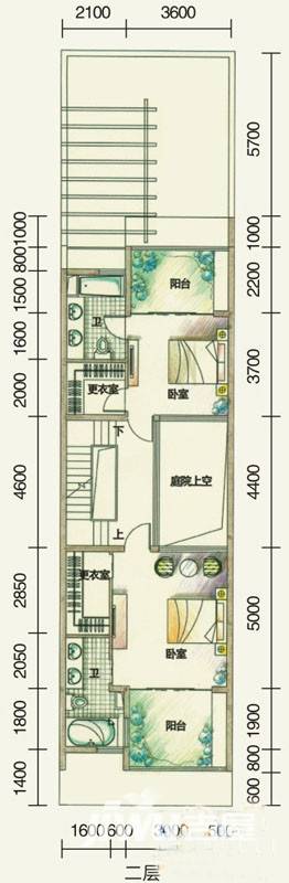 鲁能海蓝椰风4室2厅5卫户型图