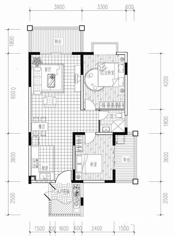 海涛花园普通住宅92㎡户型图