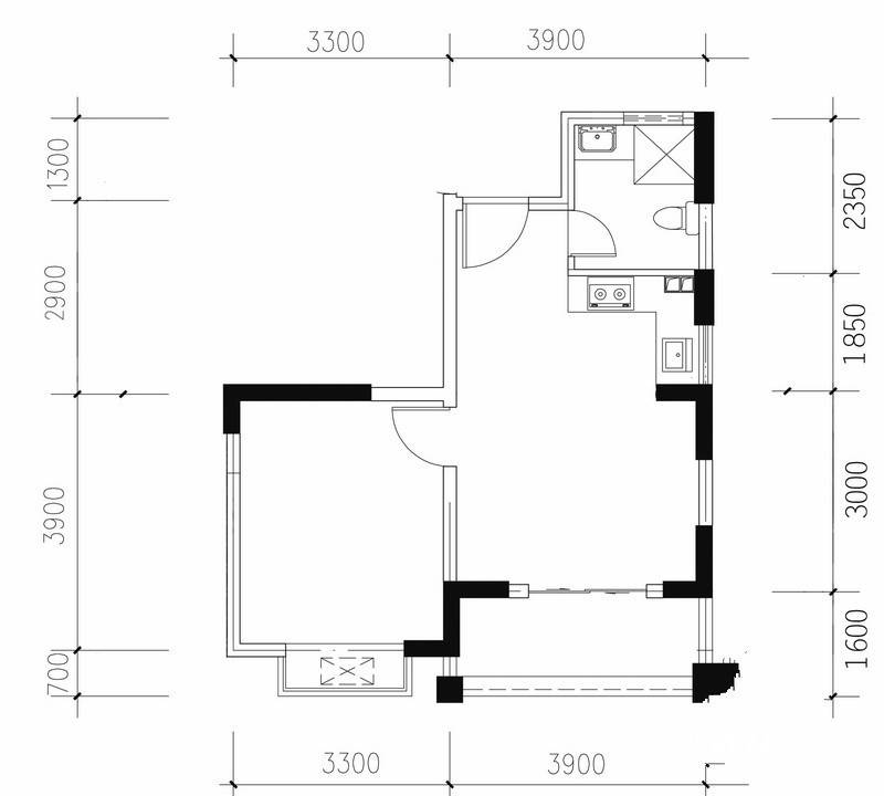 海涛花园普通住宅50.7㎡户型图