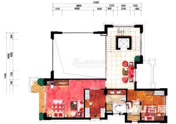 蔚蓝海岸2室1厅2卫户型图