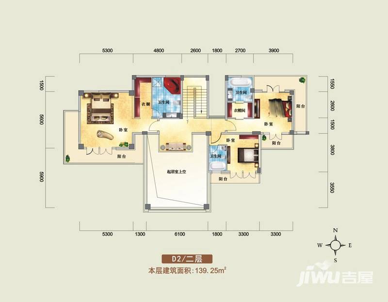 鸿洲江山3室3厅0卫139.3㎡户型图