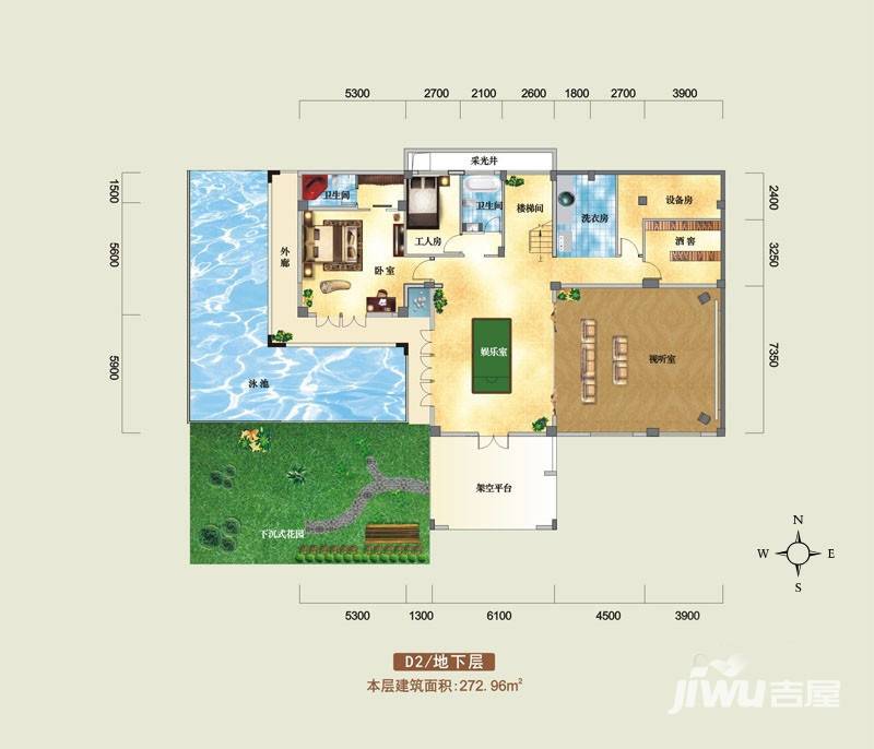 鸿洲江山普通住宅273㎡户型图