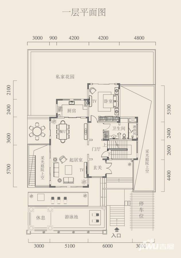 金泰南燕湾3室3厅4卫382.8㎡户型图